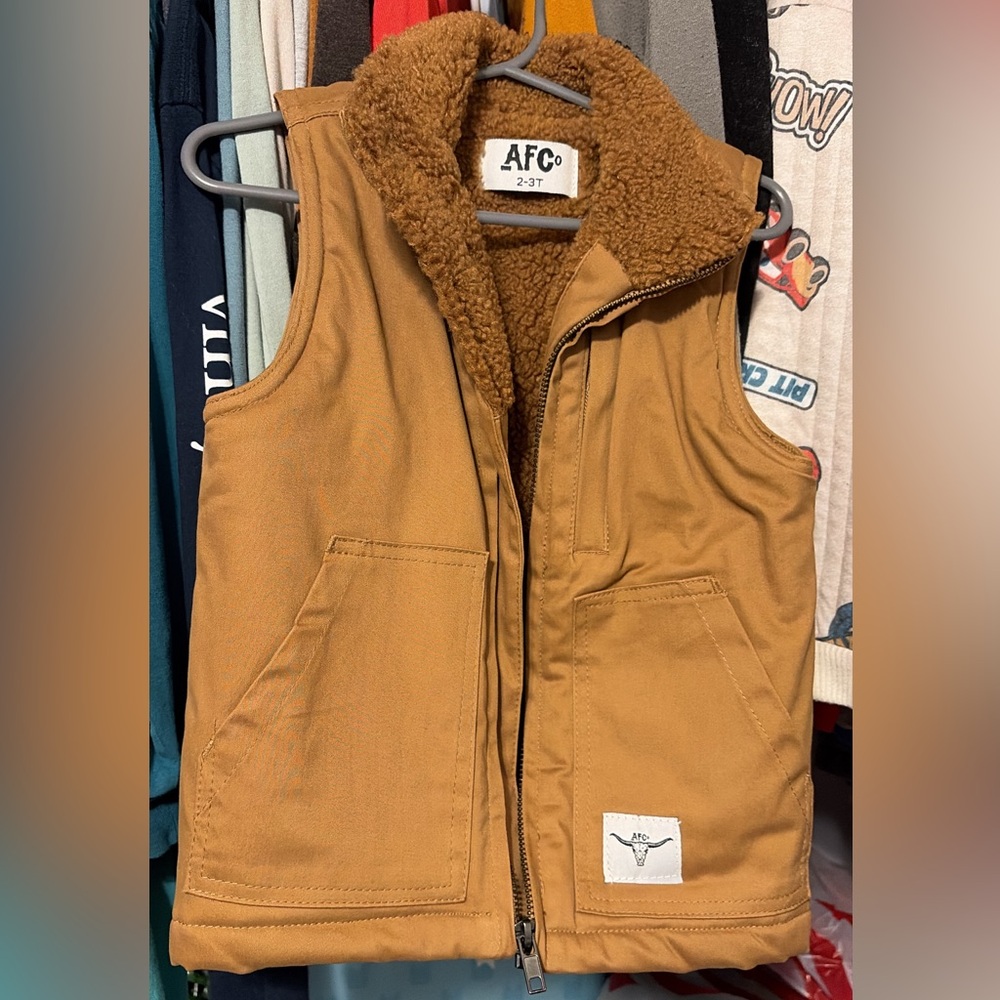 AFC Tan Sherpa-Lined Vest